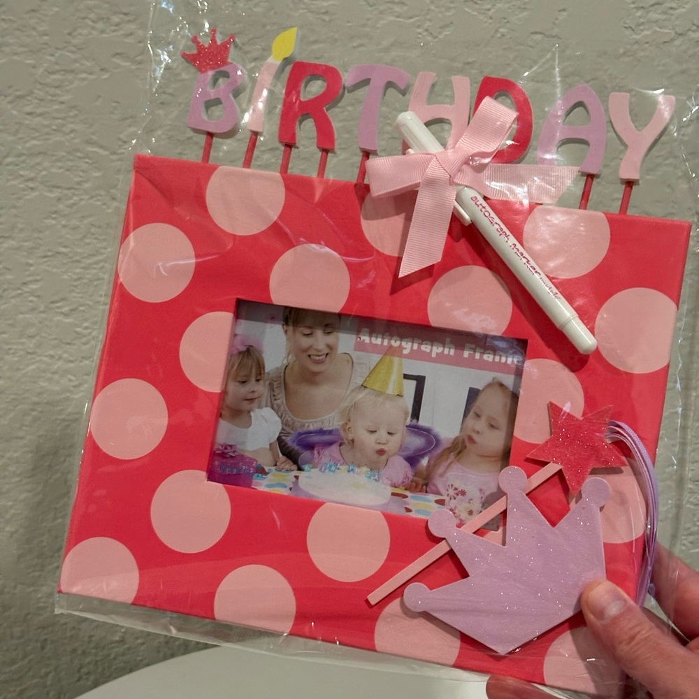 Mud Pie Birthday Princess Autograph Frame NWT
